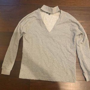 Women sweatshirt V-Neck Cutout